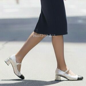 Marc Fisher LTD Marla Metallic Gold Mary Jane Block Heel Shoes Size 7.5M NWT